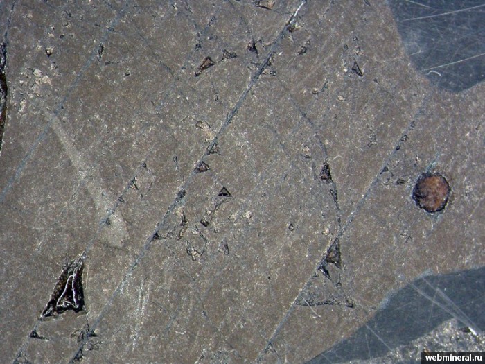 Фотография минерала Брецинаит, Троилит, Камасит. Сихоте-Алинь метеорит.
