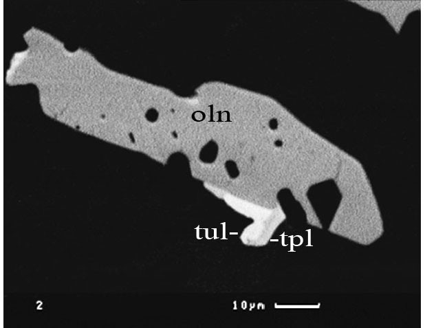 Фотография минерала Олангаит, Туламинит, Теларгпалит. Луккулайсваара массив.