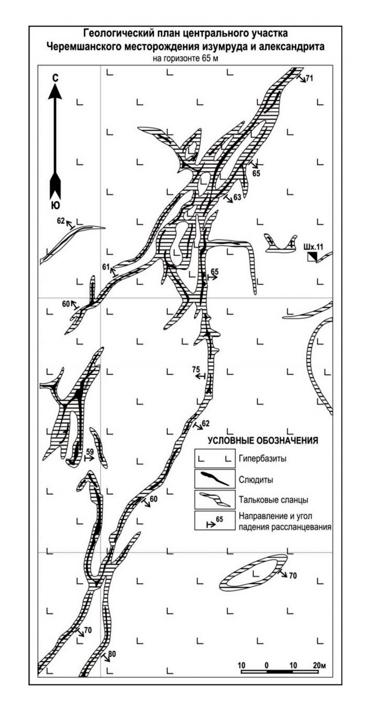 Схема центральной части Черемшанского месторождения. Минералы и месторождения. webmineral.ru
