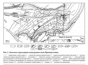 Схема рудного поля Промежуточное. Промежуточное (Au) месторождение. Минералы и месторождения. webmineral.ru