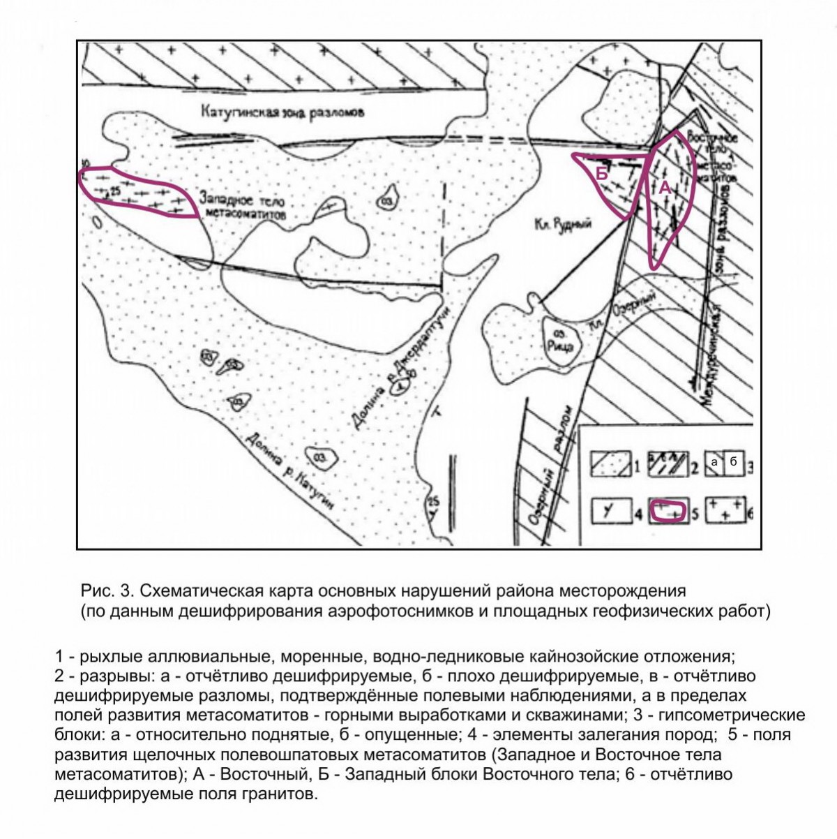 Схема района Катугинского месторождения. Минералы и месторождения. webmineral.ru
