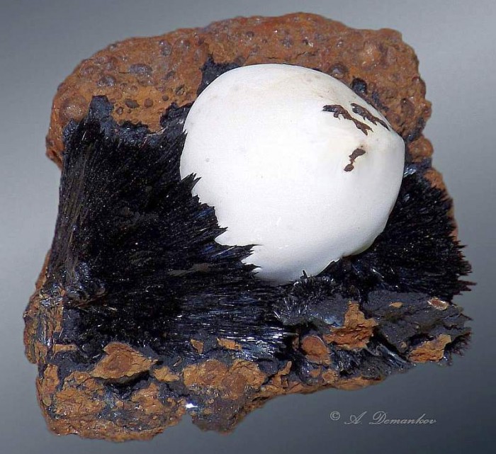 Фотография минерала Барит, Вивианит. 2-й Черноморский карьер.