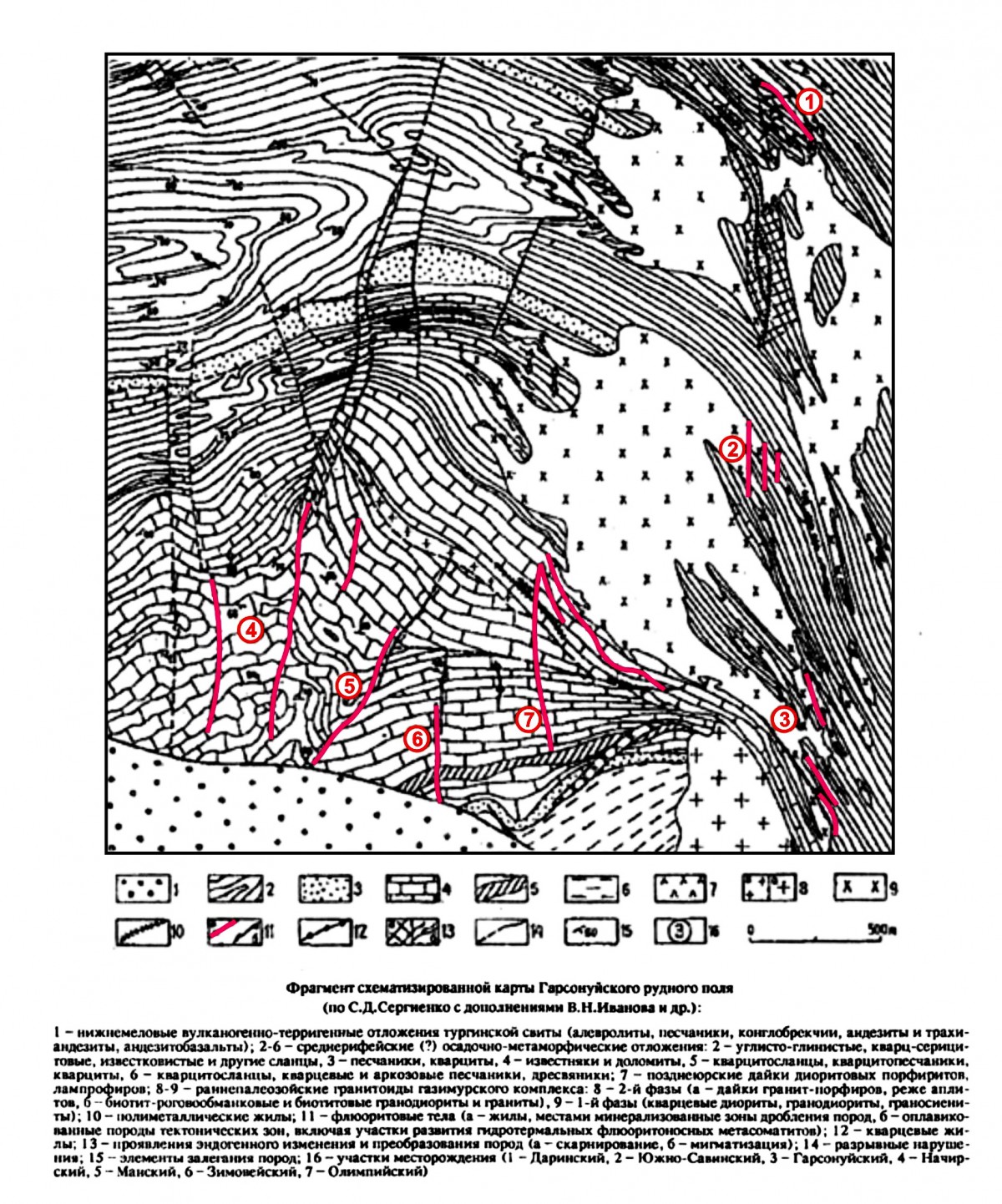 Схема Гарсонуйского рудного поля. Минералы и месторождения. webmineral.ru